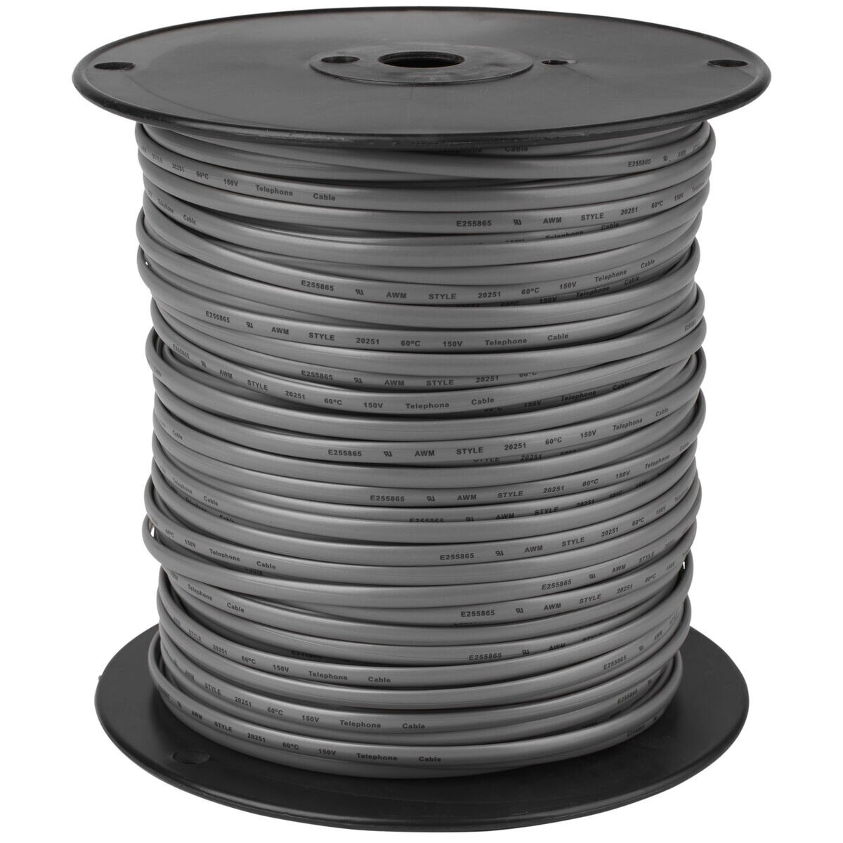 Super Flexible Gray Flat Telephone Line Cord 500 ft.